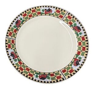 Majesticware Homestead Platter 12”‎ Red Barn Farmhouse Check Pattern